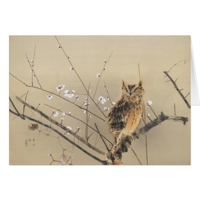 Early Plum Blossoms by Nishimura Goun, Vintage Owl (Front Horizontal)