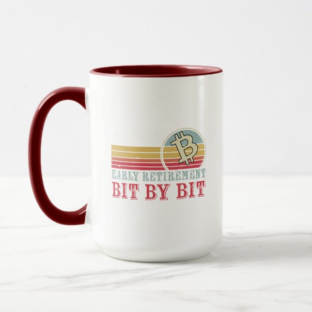 Early retirement: Bit by bit | Funny Crypto Mug (Left)