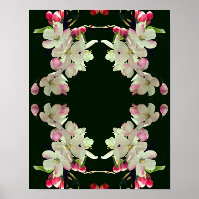 Early Spring Apple Blossoms Abstract Art Poster (Front)