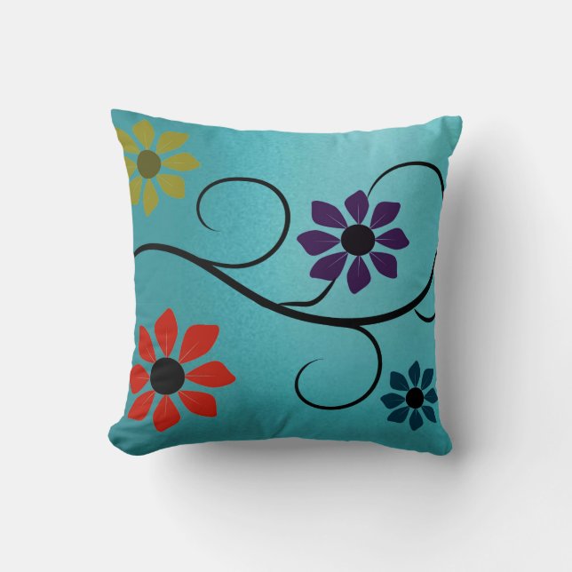 Early Spring Multi Flower Pillow-Design 1 Cushion (Front)