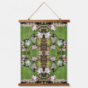 Early Spring Pink And White Blossoms Abstract Hanging Tapestry