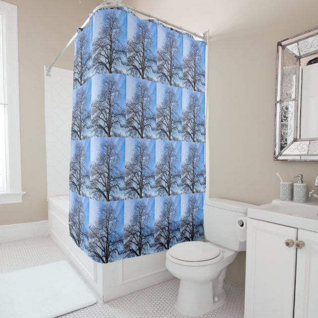 Early Springtime Tree Bones-4030491 Shower Curtain (In Situ)
