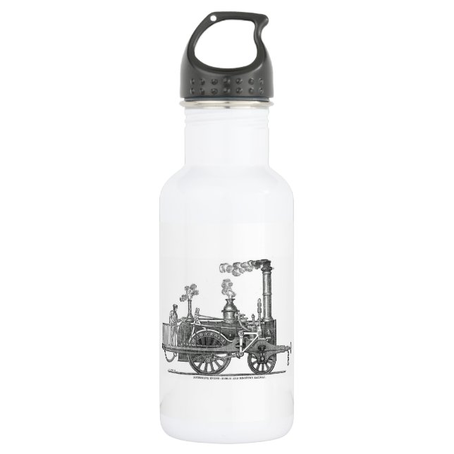 Early Steam Locomotive 532 Ml Water Bottle (Front)