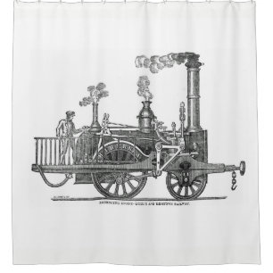 Early Steam Locomotive Shower Curtain
