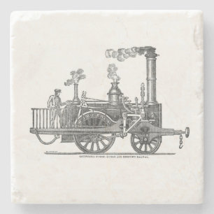 Early Steam Locomotive Stone Coaster