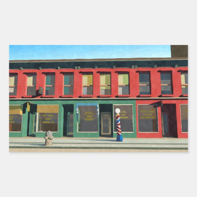 Early Sunday Morning Watercolor Rectangular Sticker (Front)