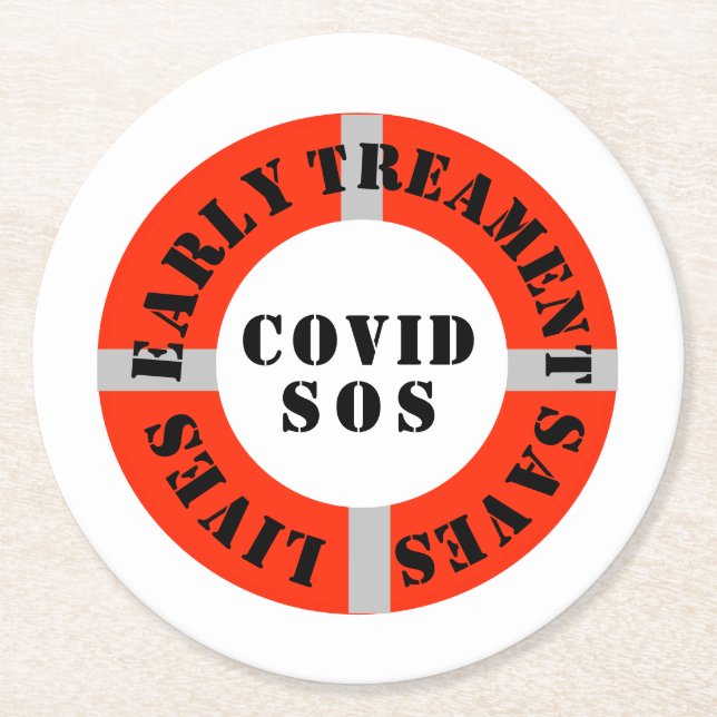 Early Treatment Saves Lives  Round Paper Coaster (Front)