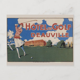 Early Vintage French Golf Postcard w Female Golfer
