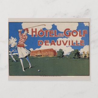 Early Vintage French Golf Postcard w Female Golfer