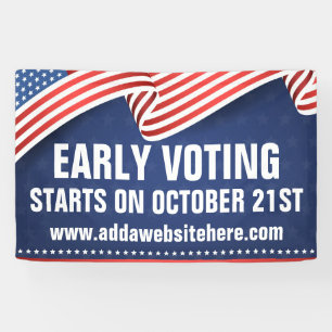 Early Voting 2026 Midterm Election American Flag Banner