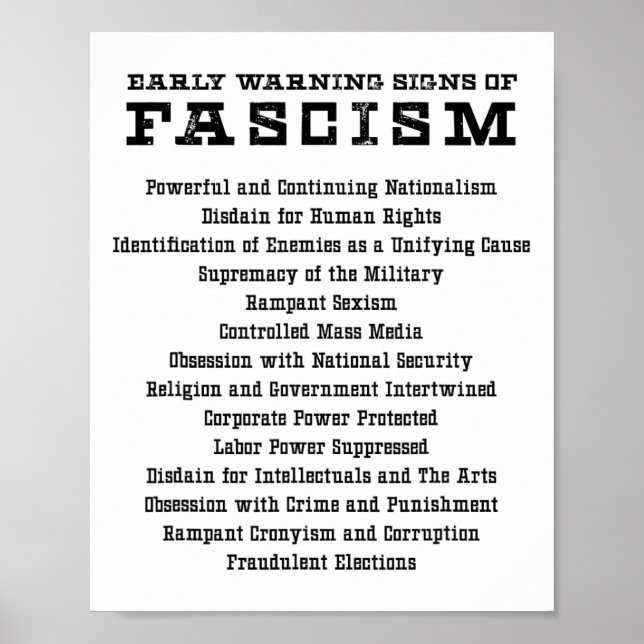 Early Warning Signs Of Fascism Activist Resist Gif (Front)