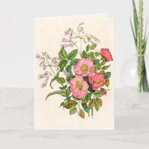 Early Wild Rose, Pentstèmon Beard-Tongue (1868) Thank You Card