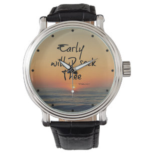 Early Will I seek Thee Bible Verse with Ocean Watch