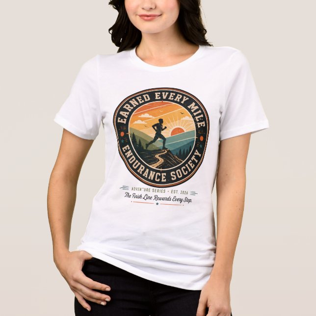 Earn Every Mile Endurance Trail Runner Retro Tee (Front)