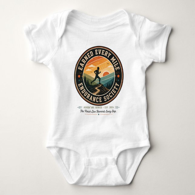 Earn Every Mile Endurance Trail Runner Retro Tee (Front)