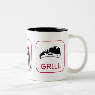 Earn. Mow. Grill. Two-Tone Coffee Mug