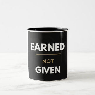 Earn Your Strength Powerlifting Gym Motivation Two-Tone Coffee Mug