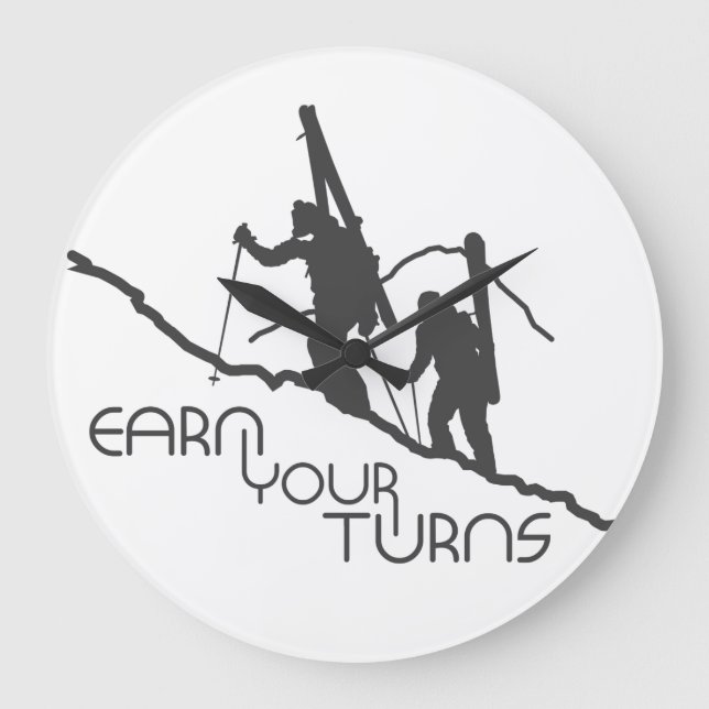 Earn Your Turns Large Clock (Front)