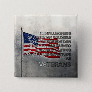 Earned Gratitude Veterans Day Button