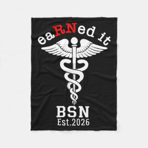 Earned rn bsn est. 2026 - nursing school graduate fleece blanket