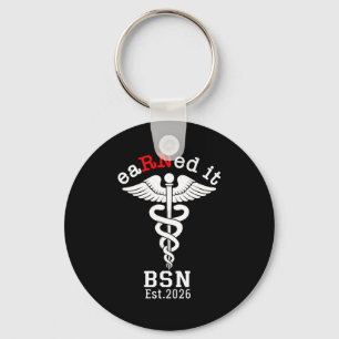 Earned rn bsn est. 2026 - nursing school graduate key ring