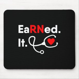 Earned rn nursing student women men 2026 graduatio mouse pad
