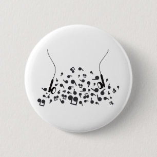 Earphones 6 Cm Round Badge