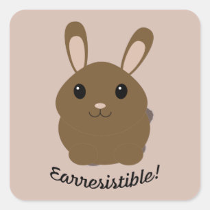 Earresistible Bunny Square Sticker