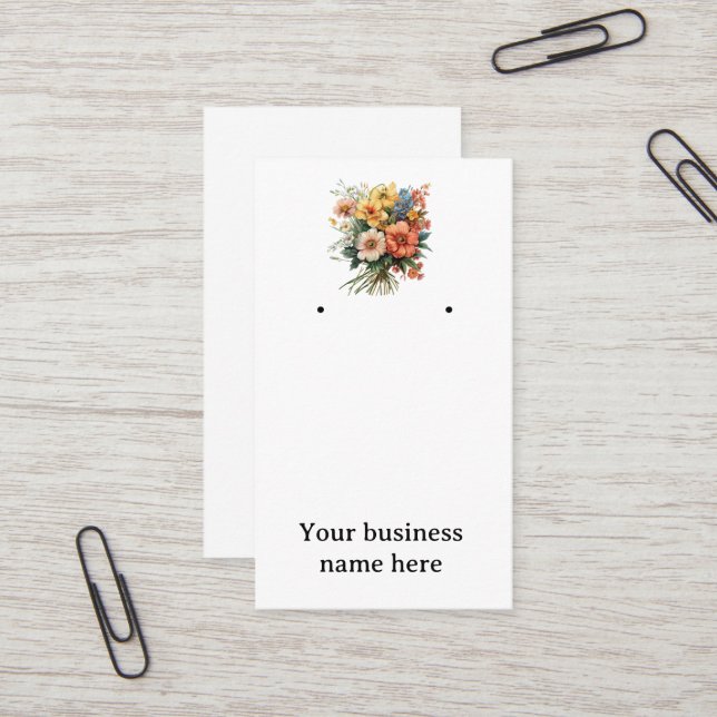 Earring card for jewellery business. Can customise (Front/Back In Situ)