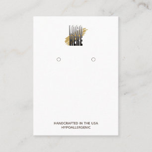 Earring Display Add Logo  Social Media White Business Card