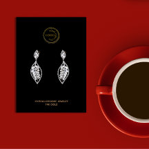 Earring Display Add Your Logo Black