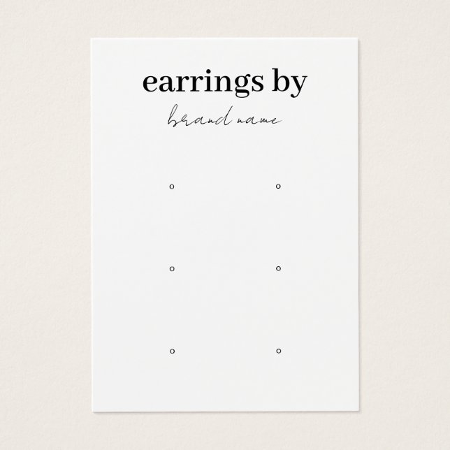 Earring Display Business Card (Front)