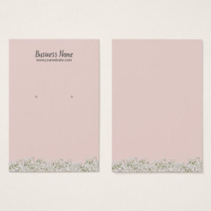 Earring Display Card   Blush Pink Baby's Breath