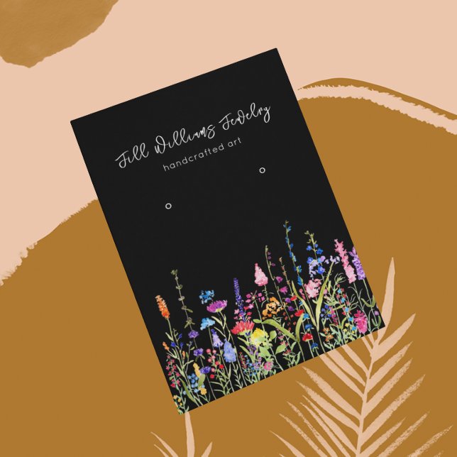 Earring Display Card • Colourful Wildflowers Logo (Creator Uploaded)