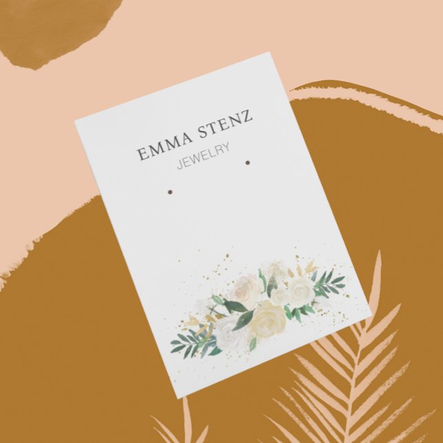 Earring Display Card • Elegant Pastel Floral (Creator Uploaded)