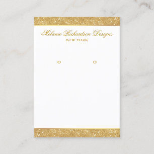 Earring Display Card Gold Glitter