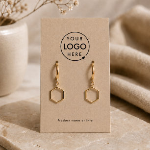 Earring Display Card   Rustic Kraft Jewelery Cards
