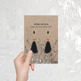 Earring Display Card • Rustic Kraft Wildflowers