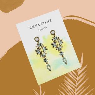 Earring Display Card • Serene Watercolor Splash