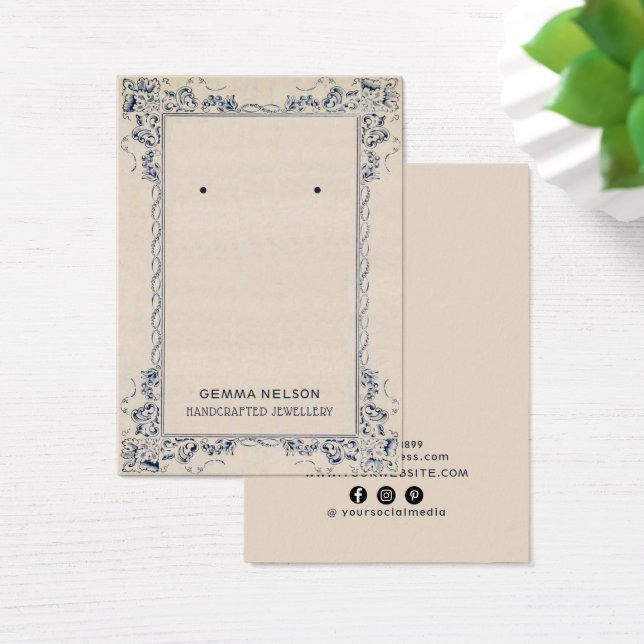 Earring Display Card • Vintage Floral Social Media (Desk)