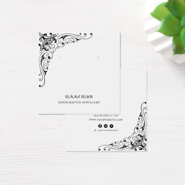 Earring Display Card • Vintage Swirls Social Media (Desk)