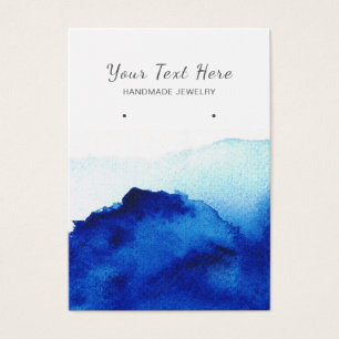 Earring Display Card • Watercolor Indigo Blue