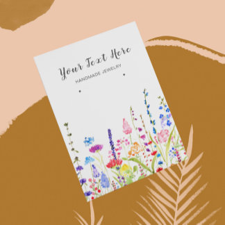 Earring Display Card • Watercolor Wild Flowers