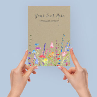 Earring Display Card • Watercolor Wild Flowers