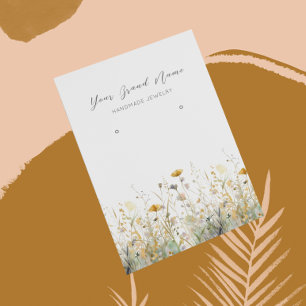 Earring Display Card • Watercolor Wildflowers
