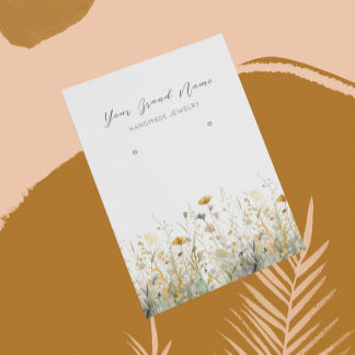 Earring Display Card • Watercolor Wildflowers