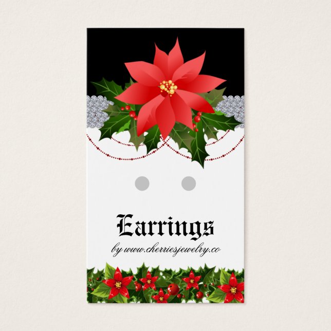 Earring Display Cards Christmas Business Card B (Front)
