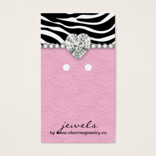 Earring Display Cards Cute Zebra Lace Jewellery