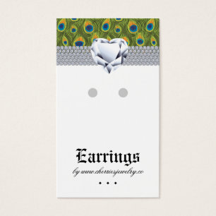 Earring Display Cards Peacock Heart Jewellery
