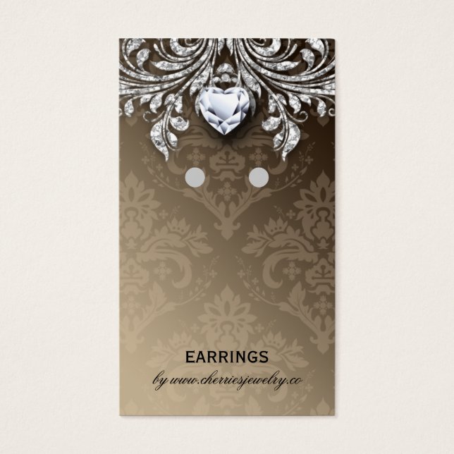 Earring Display Cards Vintage Damask Jewellery (Front)